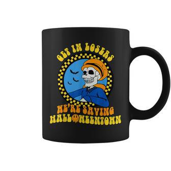 Groovy Halloween Town Get In Losers Skull Drive We're Saving Coffee Mug - Thegiftio UK