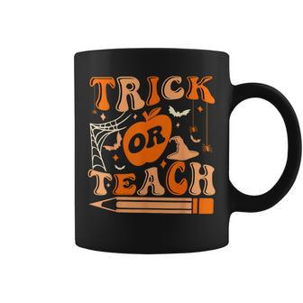 Groovy Halloween Trick Or Teach Ghost Teacher Student Coffee Mug | Mazezy
