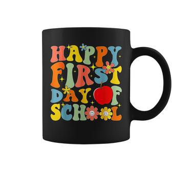 Groovy Happy First Day Of School Back To School Teachers Coffee Mug - Seseable