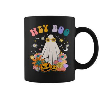 Groovy Hey Boo Cute Ghost Pumpkin Halloween Girls Coffee Mug - Monsterry UK
