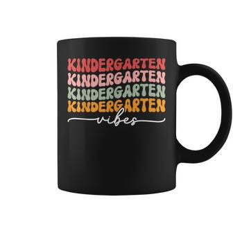 Groovy Kindergarten Vibes Retro Teacher Back To School Vibes Coffee Mug - Monsterry AU