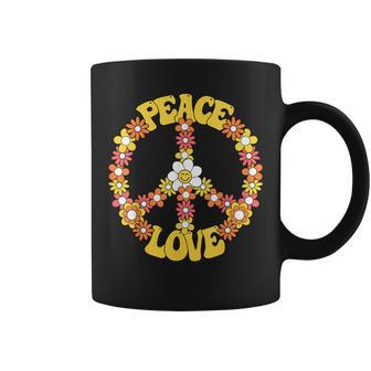Groovy Peace Hippie Love Sign Love Flower World Peace Day Coffee Mug - Seseable