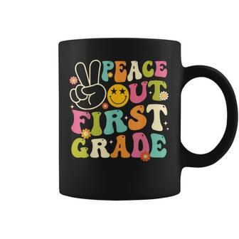 Groovy Peace Out 1St Grade Retro Last Day Of School Coffee Mug | Mazezy
