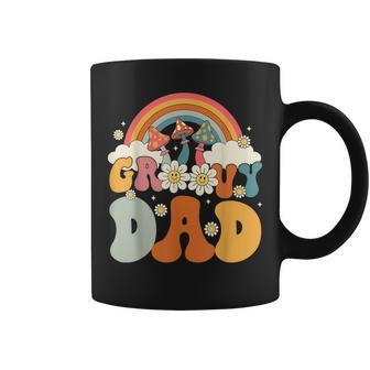 Groovy Rainbow Dad Birthday Party Decorations Family Coffee Mug - Seseable