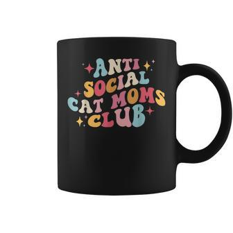 Groovy Retro Anti Social Cat Moms Club Mothers Day Coffee Mug - Thegiftio UK