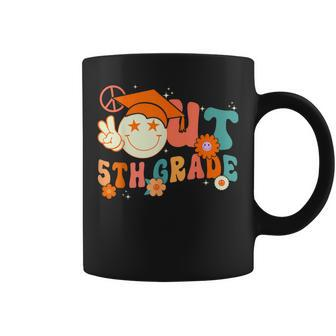 Groovy Retro Happy Last Day Of School Peace Out Fifth Grade Coffee Mug | Mazezy
