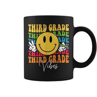 Groovy Retro Third Grade Vibes Face Teachers Back To School Coffee Mug | Mazezy