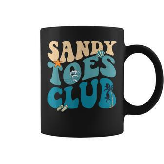 Groovy Sandy Toes Club Beach Summer Vibes Trip Kids Toddler Coffee Mug | Mazezy