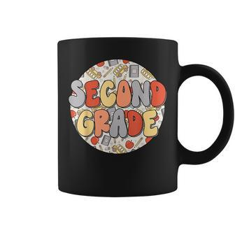 Groovy Second Grade Vibes Retro Teachers Kids Back To School Coffee Mug - Seseable