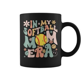 Groovy In My Softball Mom Era Mom Life Game Day Vibes Coffee Mug - Thegiftio UK