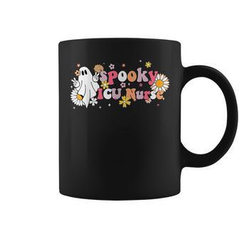 Groovy Spooky Icu Nurse Cute Ghost Halloween Nursing Coffee Mug - Monsterry DE
