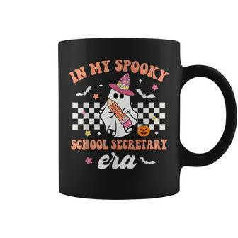 Groovy In My Spooky School Secretary Era Ghost Halloween Coffee Mug - Monsterry CA