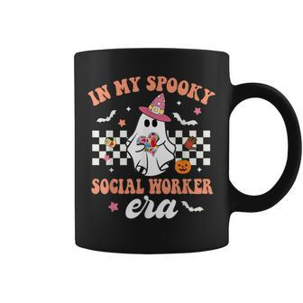Groovy In My Spooky Social Worker Era Ghost Halloween Coffee Mug | Mazezy