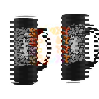 Groovy Spooky Vibes Vintage Floral Ghost Hippie Halloween Halloween Funny Gifts Coffee Mug | Mazezy