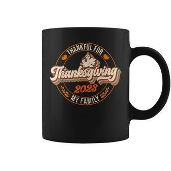 Groovy Thankful For Thanksgiving 2023 Family Group Matching Coffee Mug | Mazezy