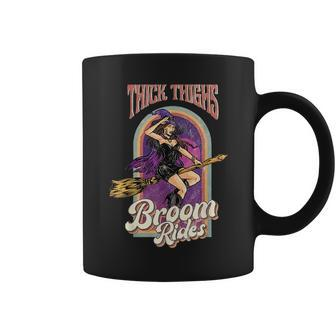 Groovy Thick Thighs Witch Vibes Witch Tarot Halloween Girls Tarot Funny Gifts Coffee Mug | Mazezy