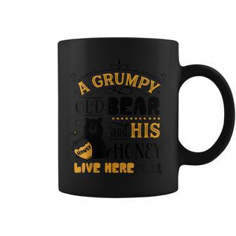Grumpy Old Bear & His Honey Live Here Family Bday Xmas Gift Coffee Mug | Mazezy
