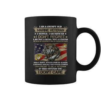 Grumpy Old Marine Veteran Not A Hero Not A Legend Coffee Mug | Mazezy
