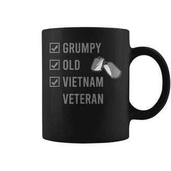 Grumpy Old Vietnam Veteran Dogtag Army Soldier Grandpa Gift Coffee Mug | Mazezy