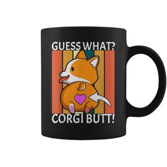 Guess What Corgi Butt Funny Corgi Pun Corgi Owner Dog Rescue Coffee Mug | Mazezy