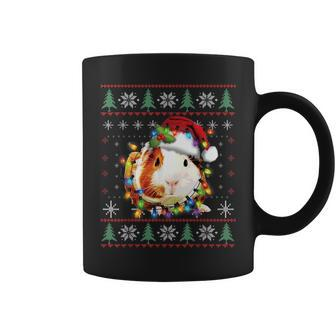 Guinea Pig Christmas Fairy Lights Santa Ugly Sweater Pajamas Coffee Mug - Seseable
