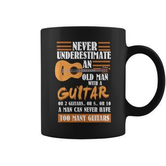 Guitar Dad Gift | Never Underestimate An Old Man With Guitar Gift For Mens Coffee Mug - Seseable