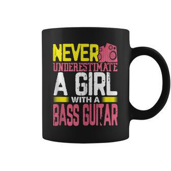 Guitarist Never Underestimate A Girl With A Bass Guitar Coffee Mug - Thegiftio UK