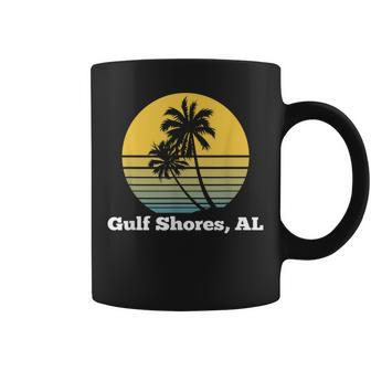 Gulf Shores Alabama Retro Vintage Palm Tree Beach Coffee Mug | Mazezy DE