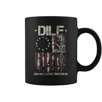Gun American Flag Dilf - Damn I Love Firearms Coffee Mug | Mazezy