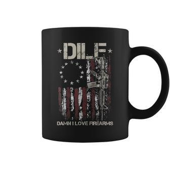 Gun American Flag Dilf Damn I Love Firearms Coffee Mug - Seseable