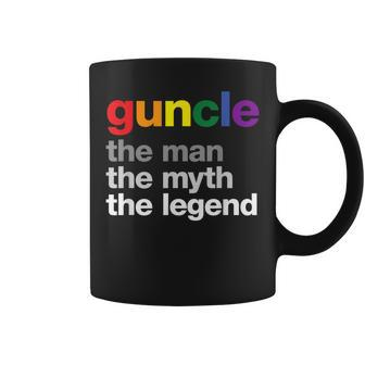 Guncle The Myth The Man The Legend Gay Rainbow Uncle Coffee Mug - Thegiftio UK