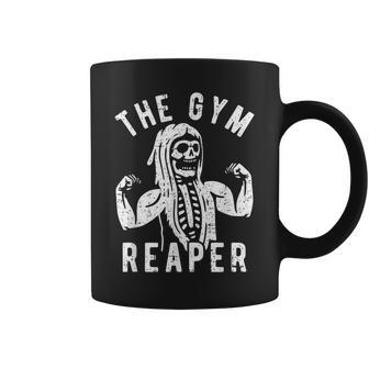 Gym Reaper Halloween Costume Skeleton Fitness Workout Coffee Mug - Seseable