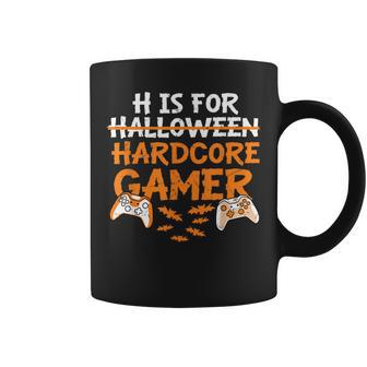 H Is For Hardcore Gamer Funny Halloween Bats Video Games Games Funny Gifts Coffee Mug | Mazezy