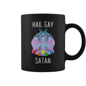Hail Gay Satan Lgbt Goth Gay Pride Pentagram Baphomet Coffee Mug | Mazezy