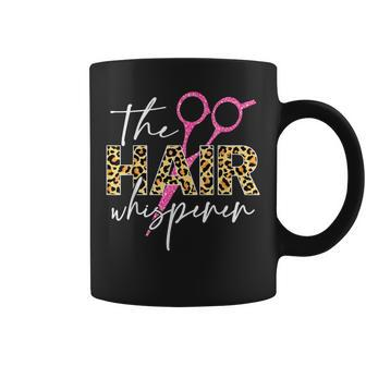The Hair Whisperer Scissors Leopard Hairstylist Coffee Mug | Mazezy