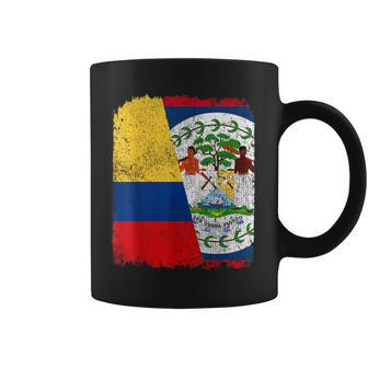 Half Colombian Half Belizean Flag Heritage Pride Roots Coffee Mug | Mazezy