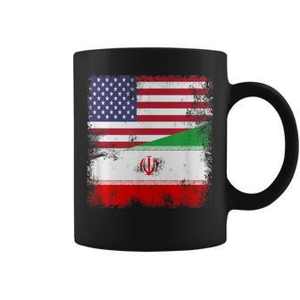 Half Iranian Flag Vintage Iran Usa Coffee Mug | Mazezy