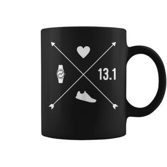 Half Marathon Heart Watch Arrow Running Runner 131 Meme Gift For Women Coffee Mug - Thegiftio UK