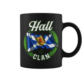 Hall Clan Scottish Last Name Scotland Flag Funny Last Name Designs Funny Gifts Coffee Mug | Mazezy