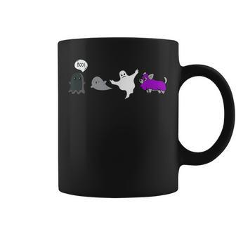 Halloween Asexual Pride Lgbtq Ace Ghost Scary Lgbt Dog Pup Coffee Mug | Mazezy