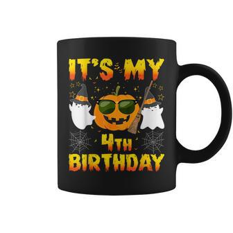 Halloween Birthday 4 Year Old Boy Girl 4Th Birthday Costume Coffee Mug - Monsterry