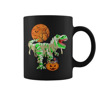 Halloween For Boys Dinosaur T-Rex Mummy Pumpkin Coffee Mug - Seseable