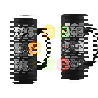 Halloween Building Brick Head Pumpkin Ghost Zombie Friends Coffee Mug | Seseable CA