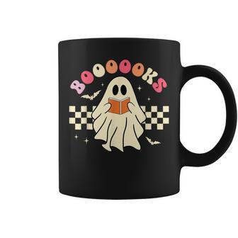 Halloween Cute Ghost Book Reading School Teacher Retro Coffee Mug - Thegiftio UK