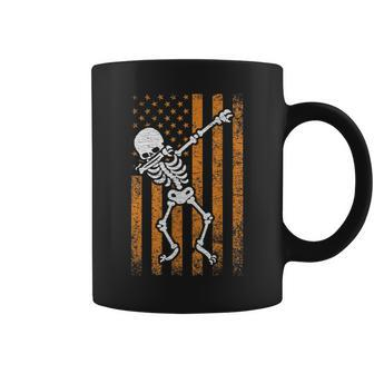 Halloween Dabbing Skeleton American Flag For Boys Girls Kids Halloween Funny Gifts Coffee Mug | Mazezy