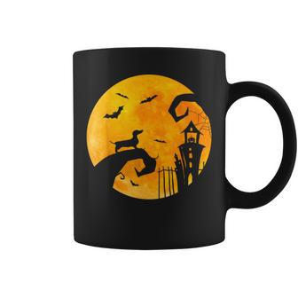 Halloween Dachshund Under The Moon Wiener Dog Halloween Coffee Mug - Monsterry