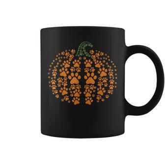 Halloween Dog Paw Pumpkin Coffee Mug | Mazezy