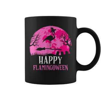 Halloween Flamingo Witch Happy Flamingoween Costume Coffee Mug - Monsterry UK