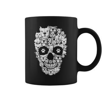 Halloween Pitbull Dog Skull Pittie Skeleton Silhouette Halloween Coffee Mug | Mazezy