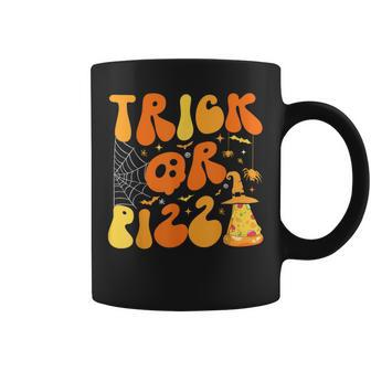 Halloween Trick Or Pizza Scary Ghost Deco Graphic Fall Coffee Mug - Monsterry